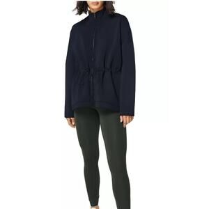 Sweaty Betty Grace Scuba Zip Up Black Size Small Athleisure EUC